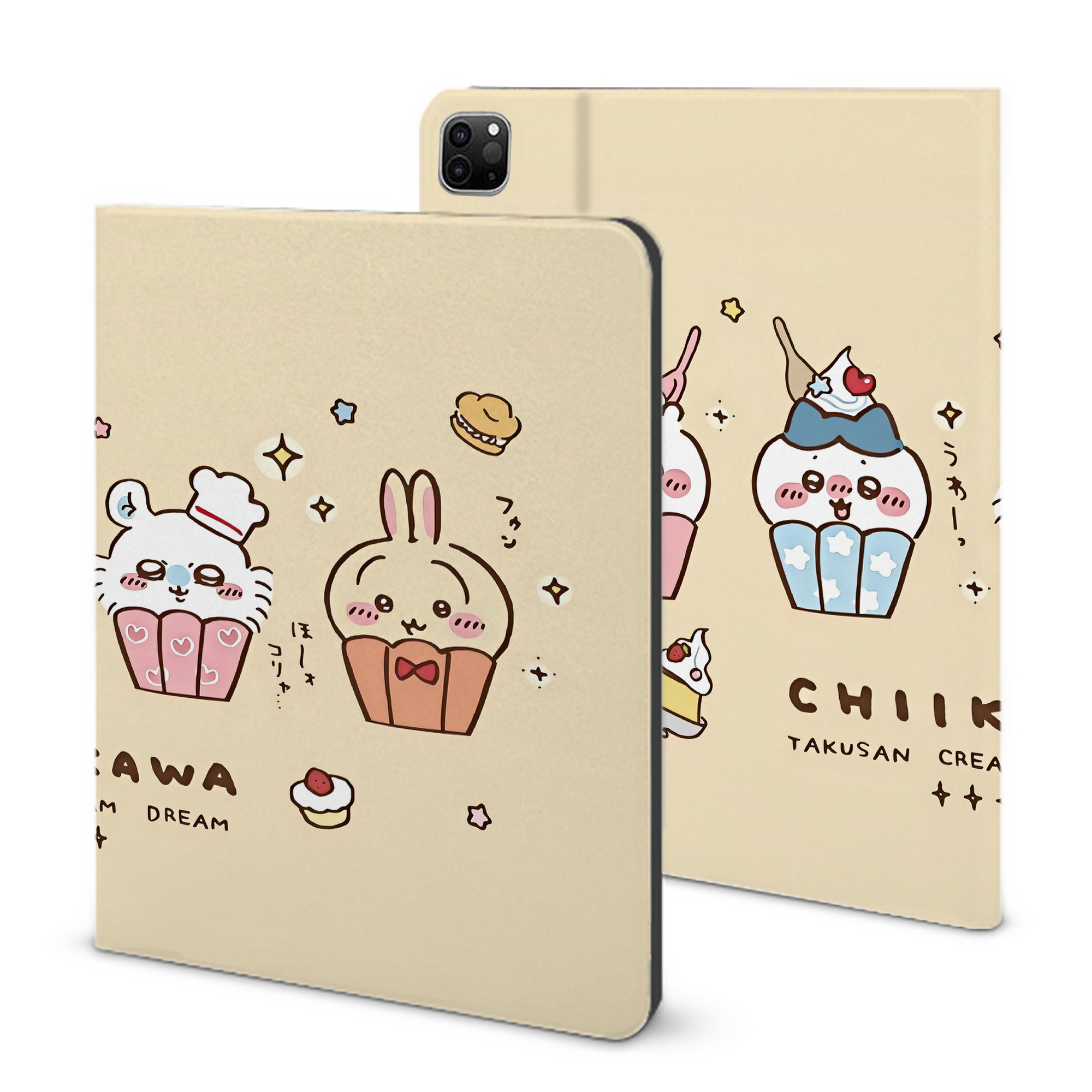 （画像用） ちいかわ Chii-kawa IPad ケース ブック型 PUレザー TPU 耐衝撃 軽量 薄型 ペン収納なし 全面保護 IPad 各モデル対応
